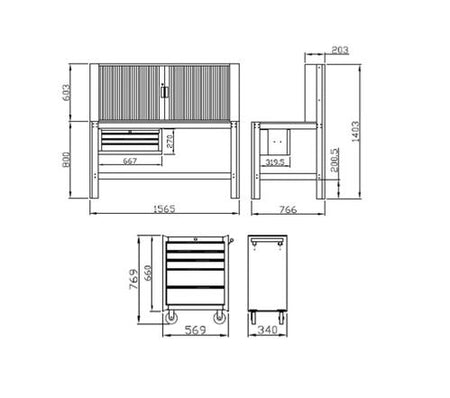 Heavy Duty Working Table Set - Wadamart