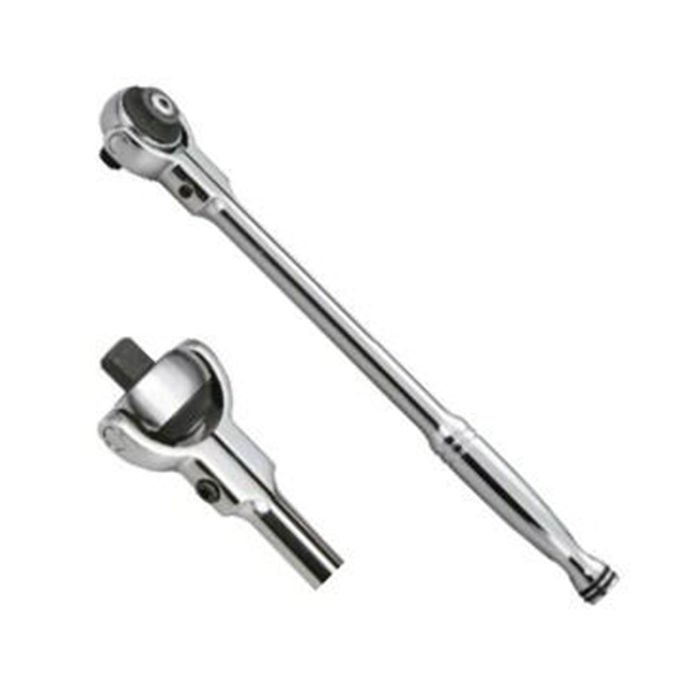 1/4" Dr. 72T Full Polishing Reversible Swivel Head Ratchet w/ Quick Release - Wadamart