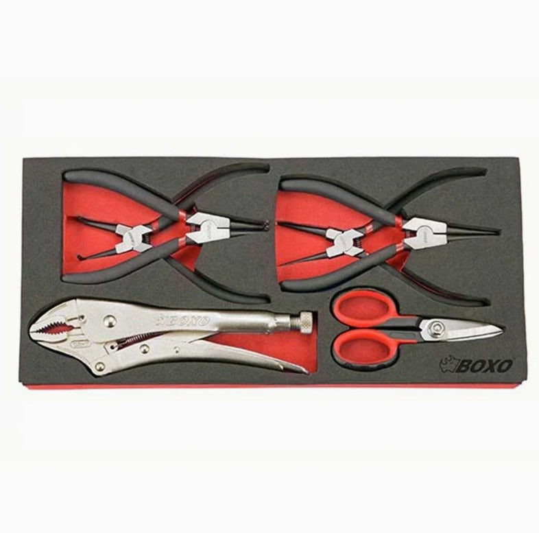 6 Pcs - Circlip Pliers, Locking Pliers & Scissors Set, 1/3 System Insert