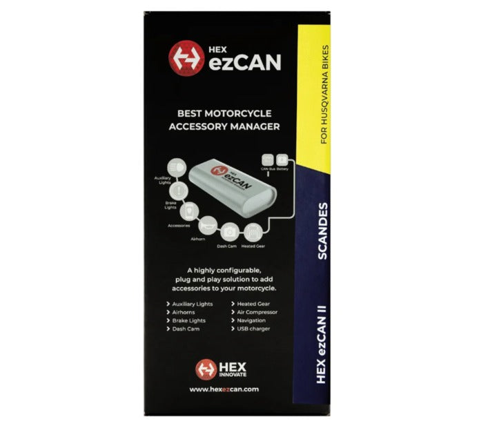 HEX ezCAN SACANDES Husqvarna Motorcycle Accessory Manager CAN Bus Controller