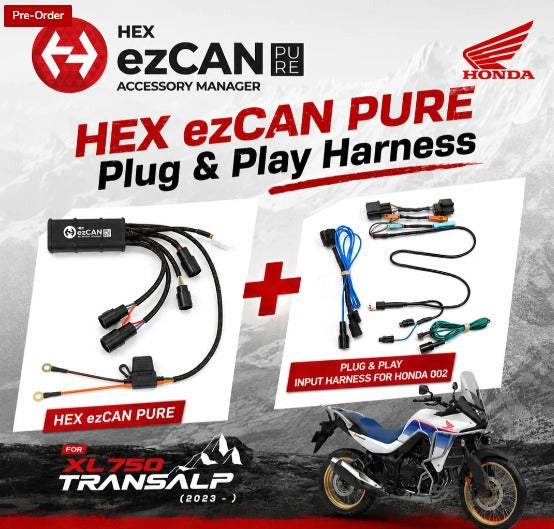 HEX ezCAN PURE dengan Plug & Play Harness untuk Honda XL750 Transalp (2023+