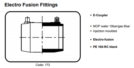 AGRULINE E-Straight Couplers PE 100 Black SDR 11 - Wadamart